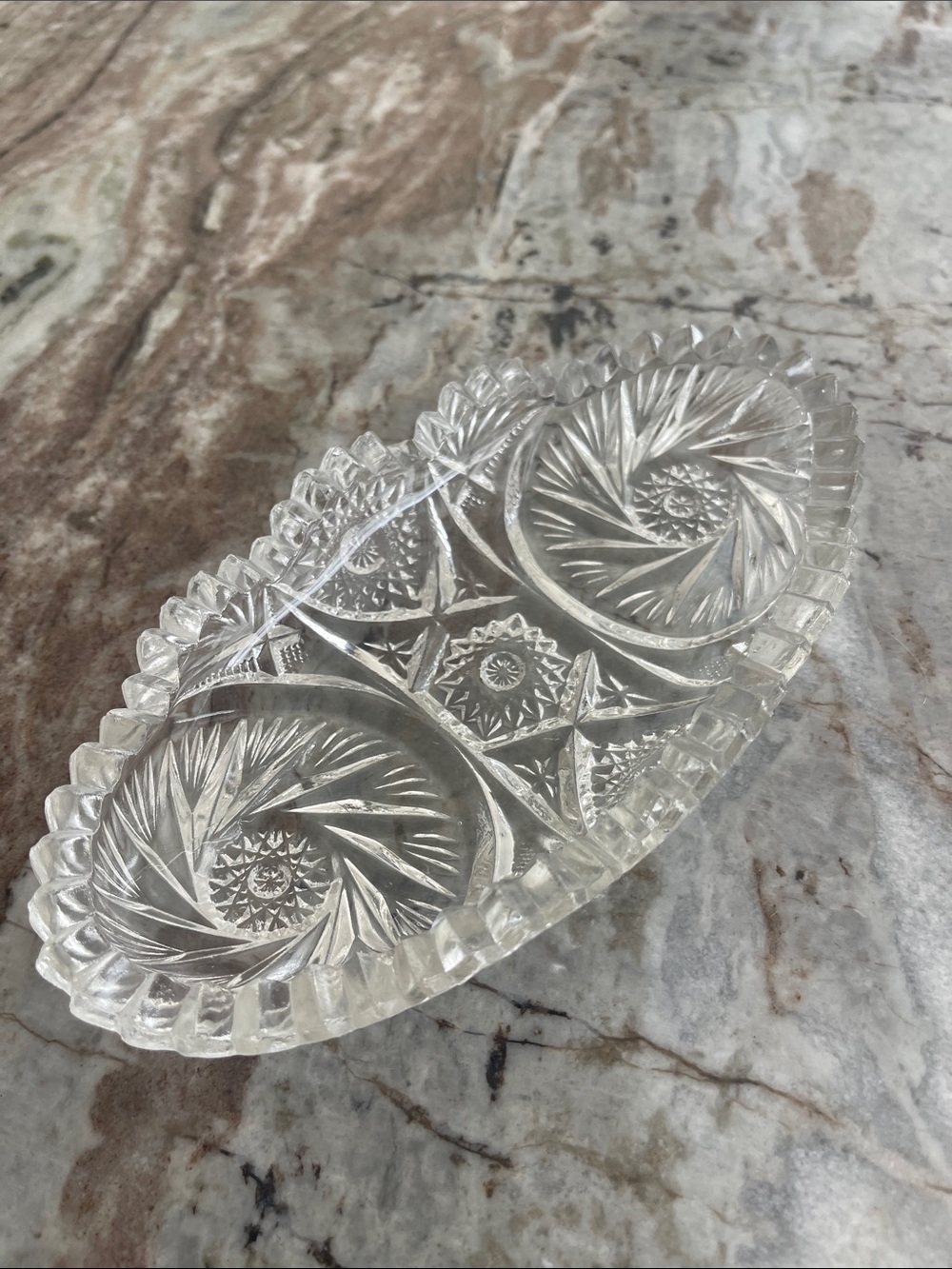 Clear Cut Glass Decorative Serving Tray - Home Accents